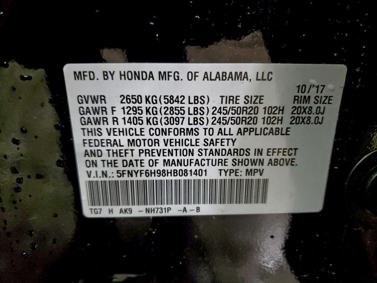 Honda Pilot Touring Image 11